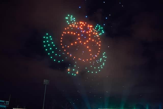 Pictures from a previous drone light show. Photo: Chris Cooper/ShotAway.