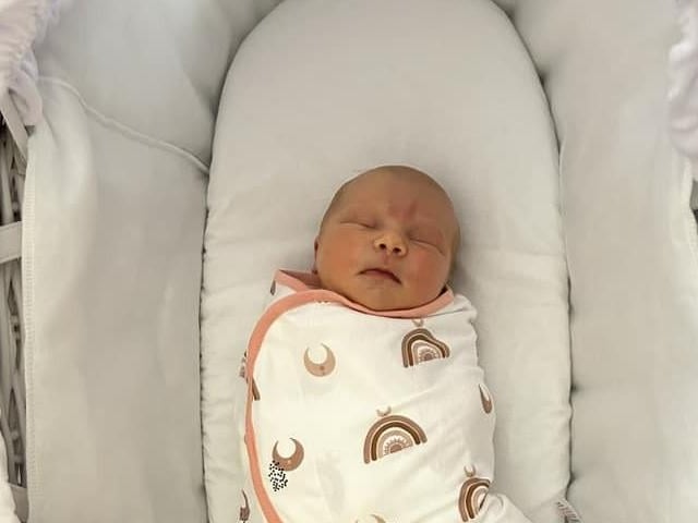 Iris Jade born at 3.52pm on September 8, at Northampton General Hospital, weighing 8lbs 4oz.