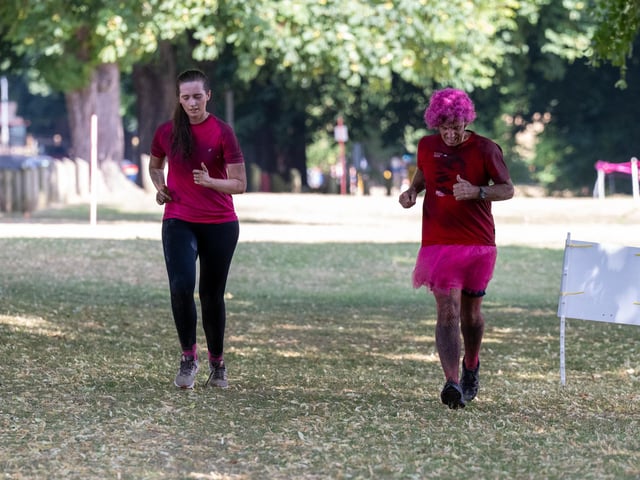 Runners taking part in the Pretty Muddy Race For Life at Abington Park in Northampton on Saturday, July, 11, 20026. Photo by David Jackson.