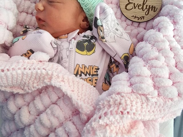 Evelyn Tobie-Anne born on June 9 ay 12.08pm at Northampton General Hospital.