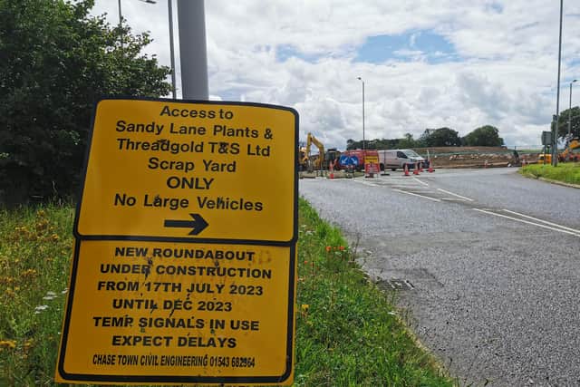 There are three-way traffic lights in place in the Berrywood Road/Sandy Lane area until December while work is complete to construct a new roundabout