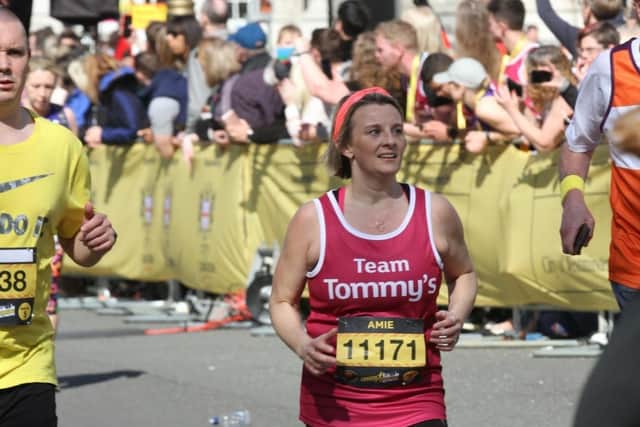Amie Nimmo, 41, ran her first London Landmarks Half Marathon in 2019 after she suffered a missed miscarriage two years earlier. Photo: London Landmarks Half Marathon.