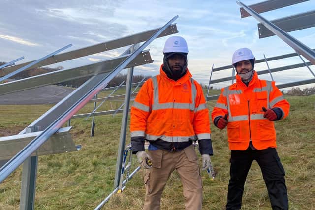 Students develop practical skills on the solar panel installation course.