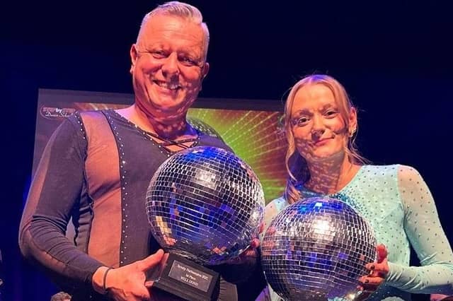 Lee and Charlotte Whitestone were delighted to take away the glitterball trophy's.