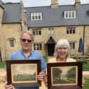 Carole and her brother Paul returning the paintings