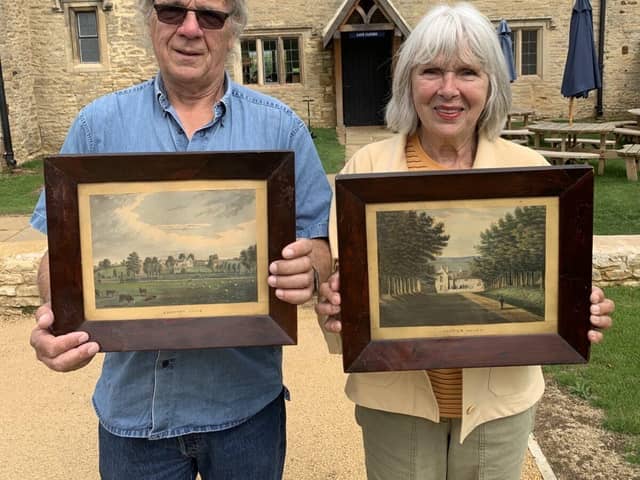 Carole and her brother Paul returning the paintings