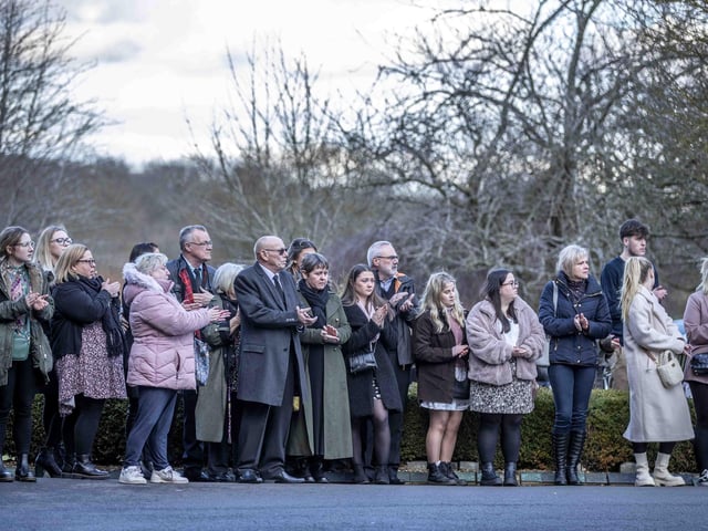 Hundreds gathered to pay their respects to the 20-year-old amateur footballer who tragically died last month
