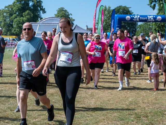 Runners taking part in the Pretty Muddy Race For Life at Abington Park in Northampton on Saturday, July, 11, 20026. Photo by David Jackson.