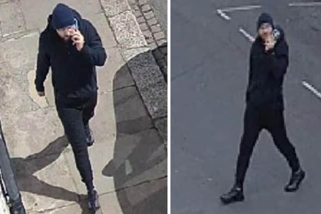 Detectives want to identify this man from CCTV images following a break-in in Louise Road, Northampton, last month. Photo: Northamptonshire Police