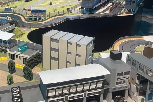 The museum exhibition featured a Scalextric course for visitors to use