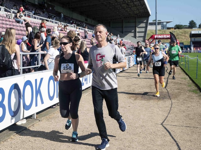 Hundreds of runners took part in the race on Sunday June 25, which started and finished at Sixfields stadium.