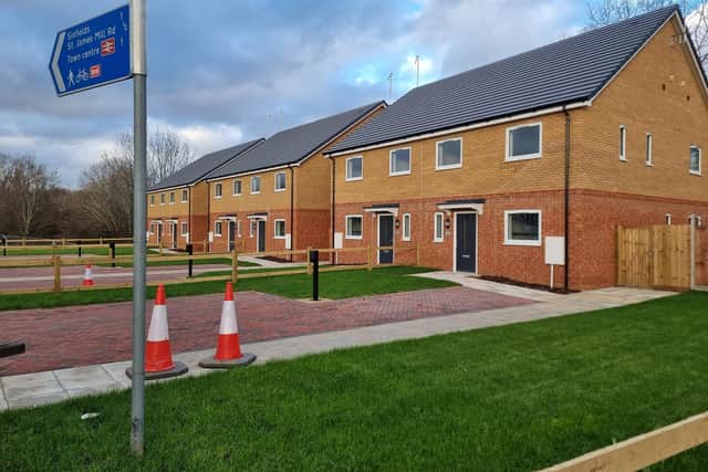These six council homes in Ringway, Briar Hill, have been completed this month - including the new 15-space car park - according to West Northamptonshire Council (WNC).