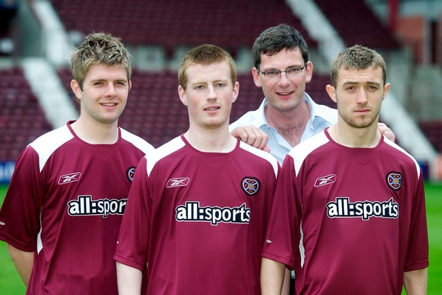 Not quite a new signing photo, but a triple contract agreement. Neil Janczyk, Robert Sloan and joe Hamill were meant to be the future at Tynecastle. Craig Levein departed a few months later and Vladimir Romanov arrived. More about that later...