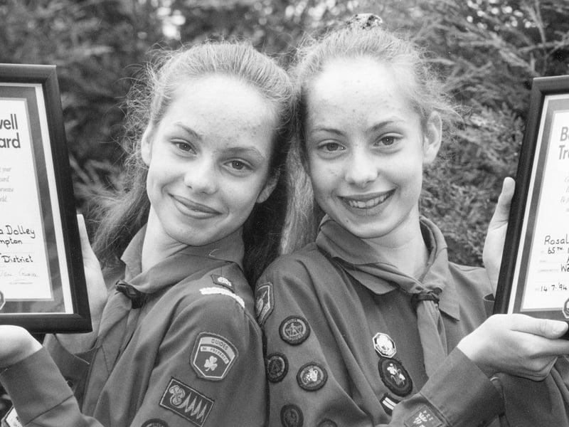 Rosalind and Denise Dolley with Baden Powell Award 1994