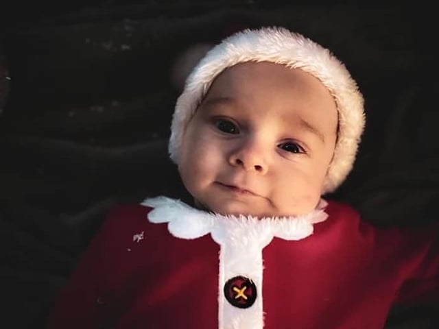 Tommy's first Christmas.