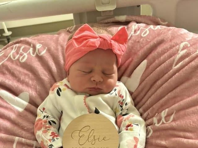 Elsie May Diane born at 3.44pm on March 8 at Northampton General Hospital, weighing 6lbs 14oz.