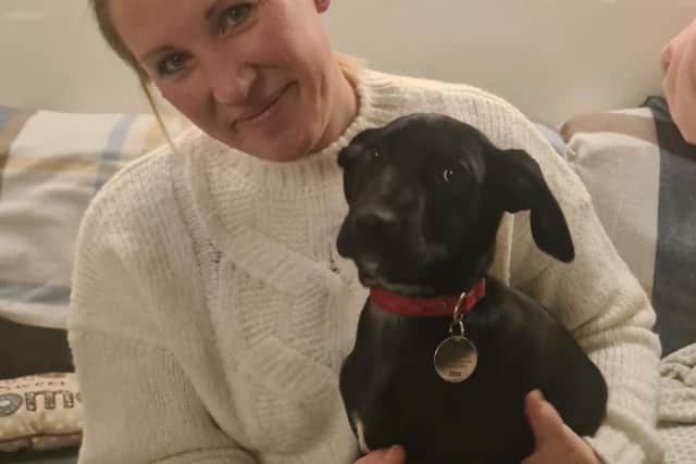 Davinia Graves with her adopted puppy, Star.