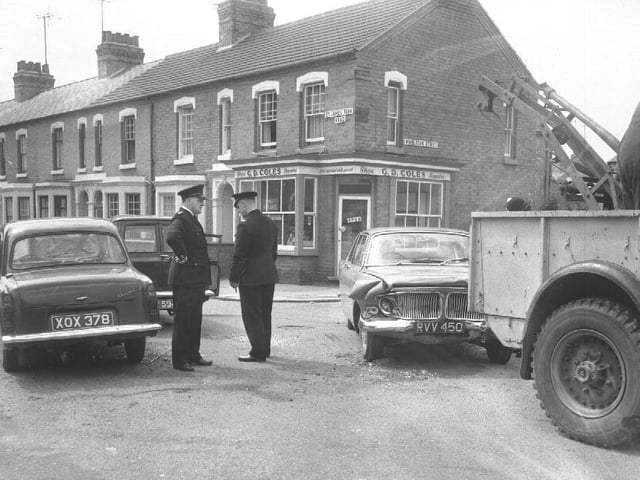 Crash at junction of Wimbledon Street and St James Park Road, Northampton, June 27, 1967