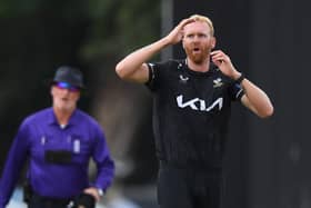 Benji Floros took four wickets for Surrey (photo by Philip Brown/Getty Images for Surrey CCC)