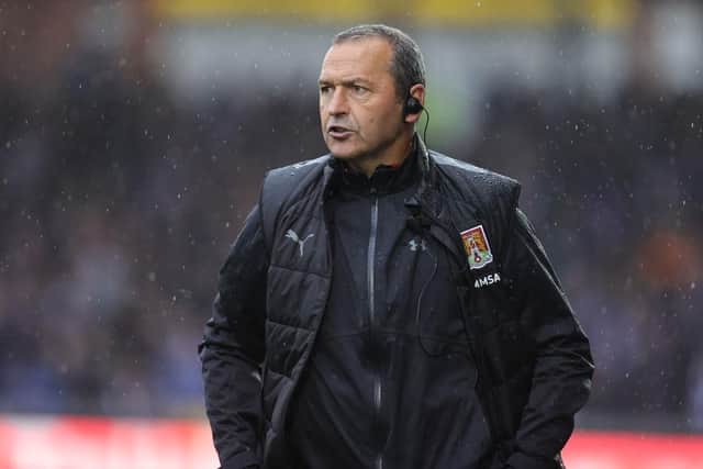 Colin Calderwood on the touchline during Saturday's game against Bristol Rovers.
