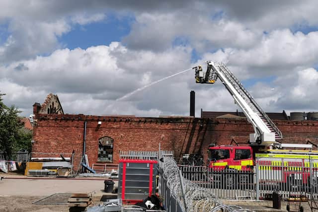 Pictures show the damage caused by blaze which ripped through National Rail Depot building in Cotton End