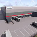 CGI illustration of the warehouse's HGV parking and loading bays.