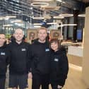 Padel Power owners Joe Pragnell, Joe Barron, and Jamie Leah, Grace Lavelle