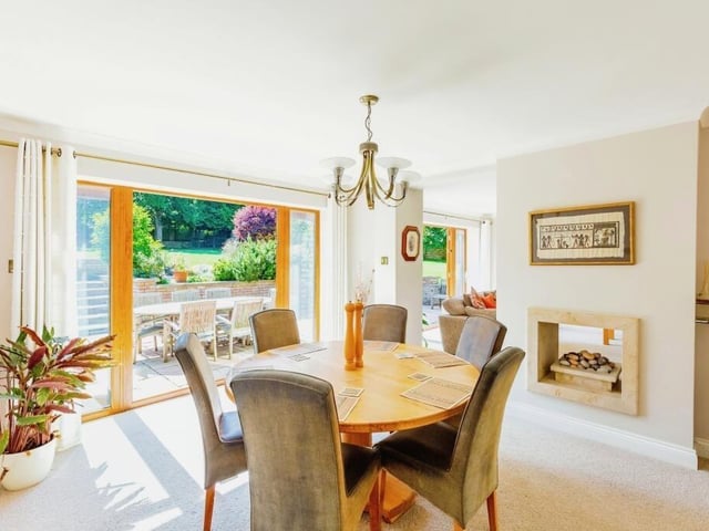 The breakfast room is oozing with light, with large French doors leading out to the garden