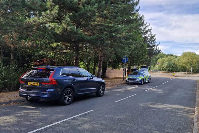 Pictures from the scene in Ladybridge Drive. Photo: Logan MacLeod