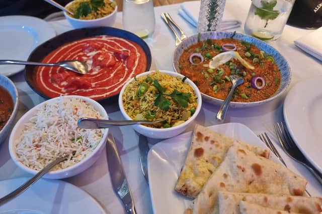 For our main courses, we ordered two chicken dhansaks and a chicken tikka masala, along with pilau rice, mushroom rice, special rice and two peshwari naans.