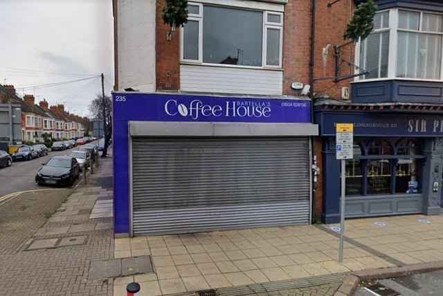 Bartellas Coffee House at 235 Wellingborough Road. Last inspected: 23 May 2019