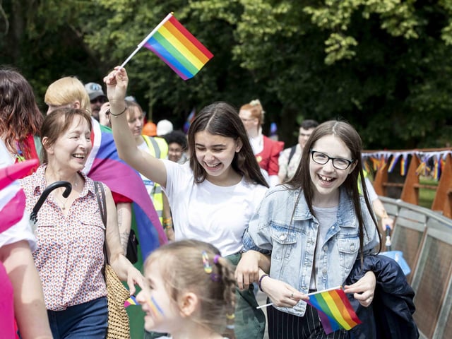 A parade made its way through the town centre before finishing at the university's Waterside campus as Northampton Pride took place on Saturday July 8, 2023.
