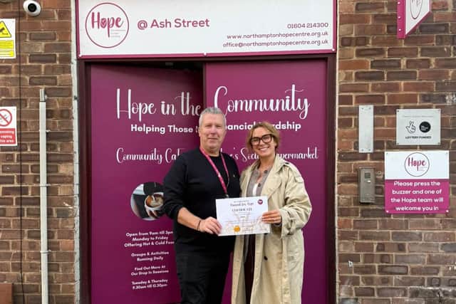 Everyone who came to claim a free sandwich was asked to bring a donation for the Hope Centre. Visitors were welcome to bring as much or as little as they wanted, as long as each person had at least one donation.