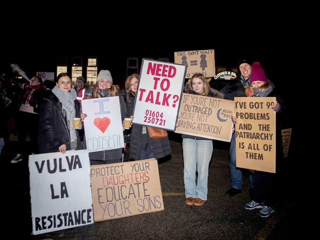 The event took place in Northampton on Friday November 2024 and saw dozens of activists march for an end to violence against women and girls.