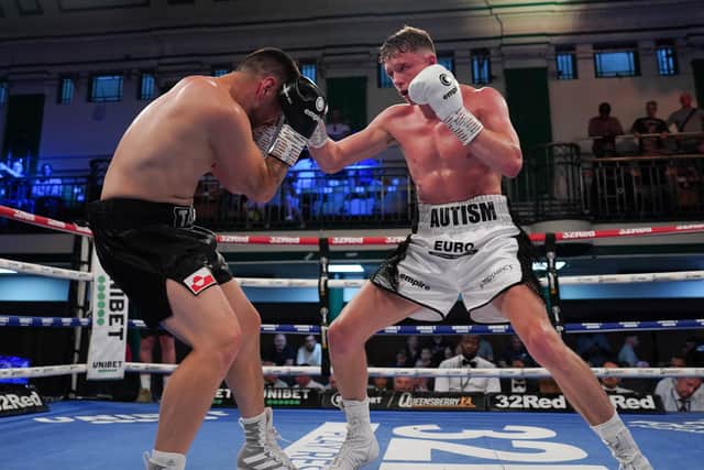 Carl Fail on his way to a third-round stoppage win (Picture: Stephen Dunkley / Queensberry Promotions)