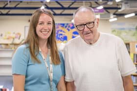 Peter Law with his stop smoking advisor, Charlotte