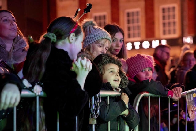 Panto stars, the town mayor, Santa and singer Billy Lockett joined the fun as Northampton switched on Christmas lights on Saturday (November 28).