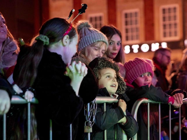 Panto stars, the town mayor, Santa and singer Billy Lockett joined the fun as Northampton switched on Christmas lights on Saturday (November 28).