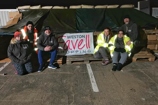 The Weston Favell Team in front of their camp