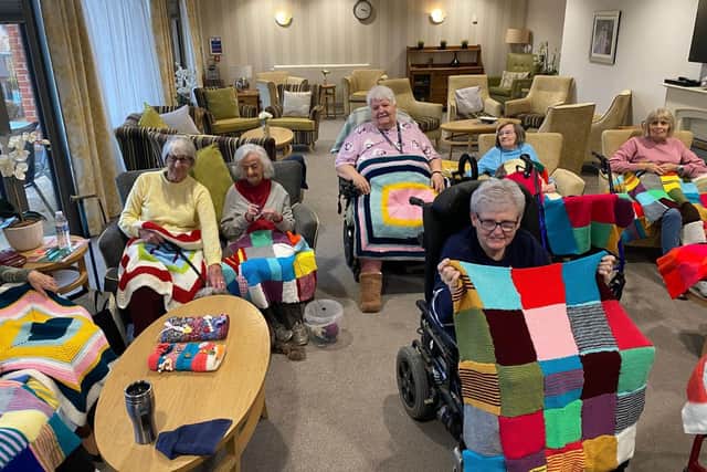 Foxfields put on lots of activities for the residents and the knitting group is a great example of giving them something to do, as many struggle to get out and about for themselves.