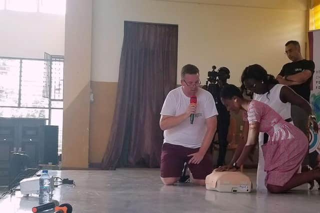 Martin O'Dowd providing some lifesaving advice in Ghana