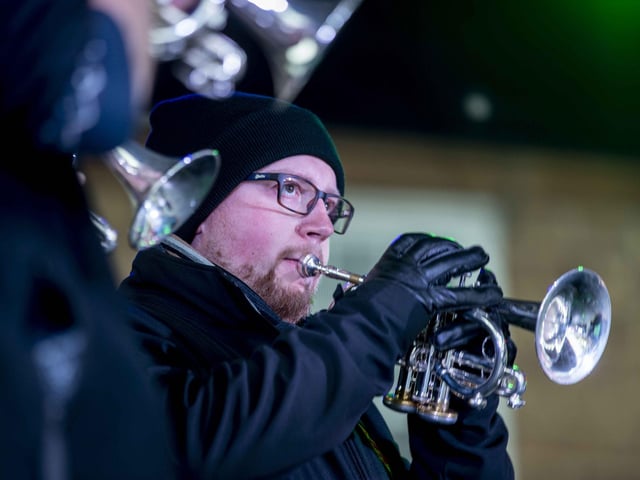 The famous GUS Brass Band joined the fun as Northampton switched on Christmas lights on Saturday (November 28).