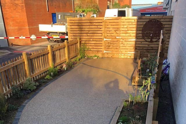 Funding from the charity transformed an outside space to benefit ICU patients at KGH.