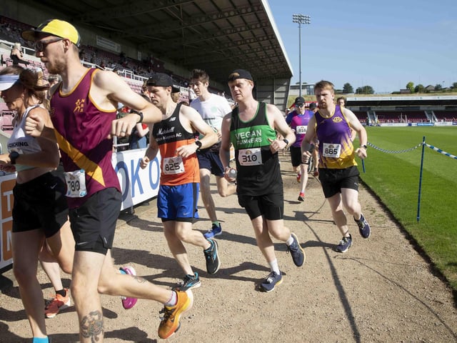 Hundreds of runners took part in the race on Sunday June 25, which started and finished at Sixfields stadium.
