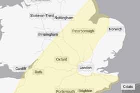 A weather warning for rain is in place on Thursday January 15.