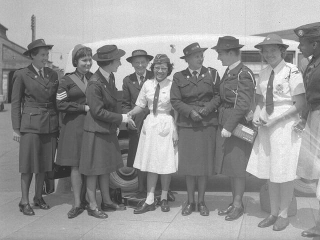 1962 - GLB overseas visitors at Castle Station, Northampton