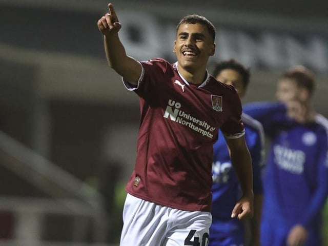 Wonderful night for the teenager. Must have thought his chance had gone when Bausor denied him in the first half but he was full of running throughout and kept finding good positions. Two well-taken first-time finishes for his first Cobblers goals. League One is a huge step up from this but he did his chances no harm... 8 CHRON STAR MAN