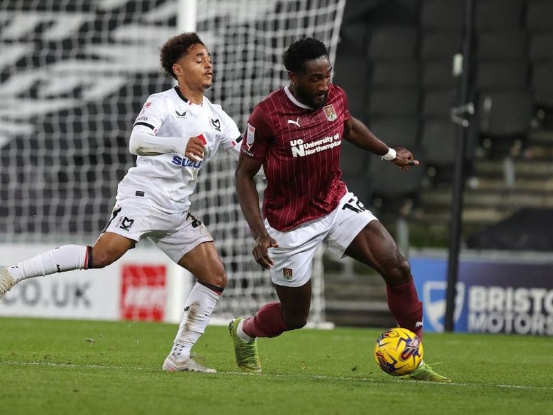 Good header to give Cobblers a first half lead and he largely had the measure of the Dons attack, albeit he didn't do enough to stop Dennis from setting up Burns... 7