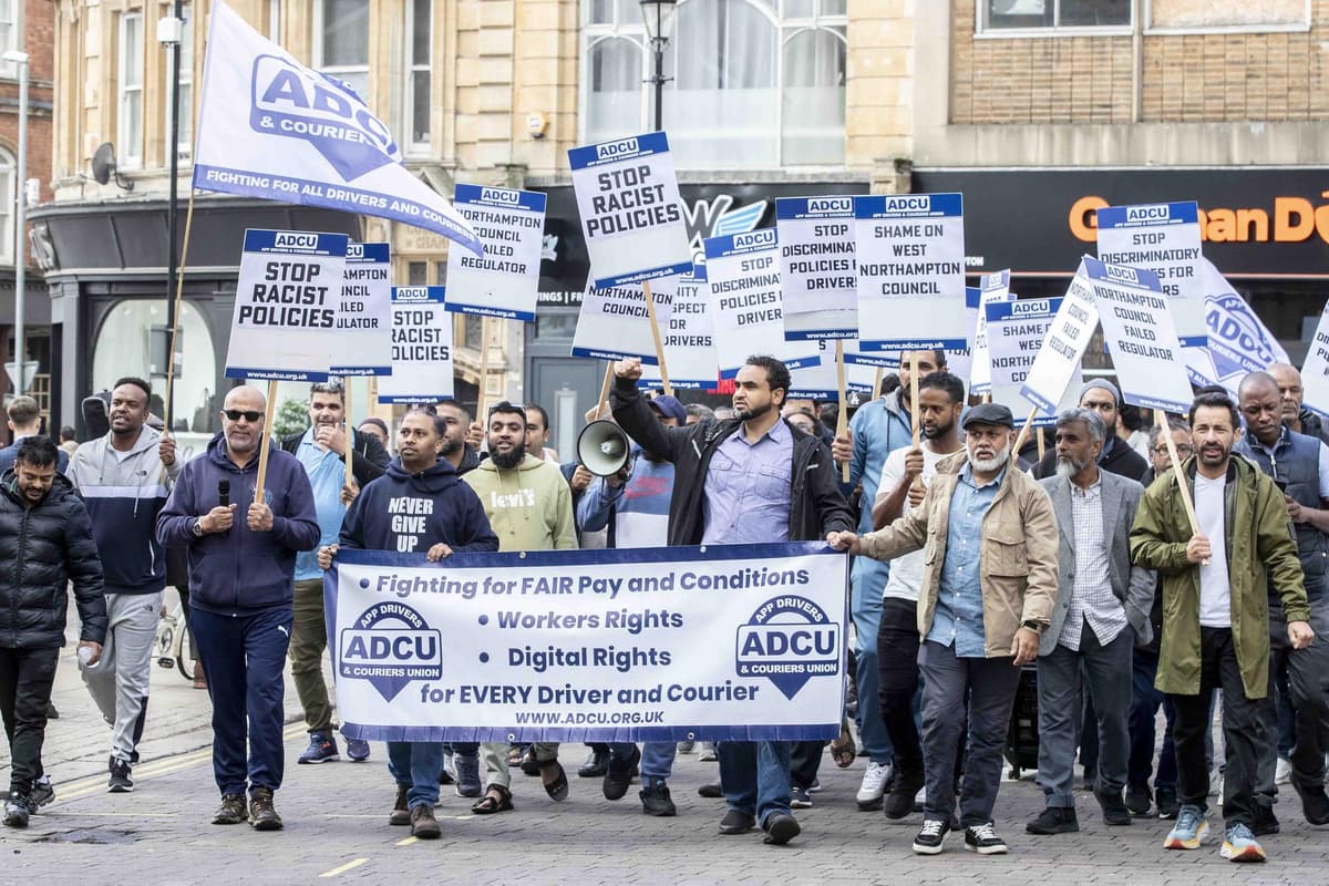 Driver Protest PICTURES: Angry taxi drivers take to Northampton town centre to protest ...