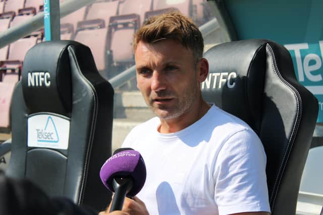 Chris Hogg spoke to the media on Wednesday. Picture: Matthew Salmons (NTFC)